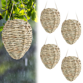 GJL four-pack fake wasp nest decoy hanging under trees deters wasps