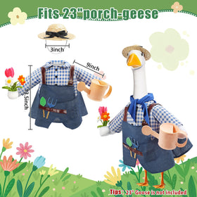 GJL Gardener Goose hat and scarf accessory, secure fit for outdoor display.