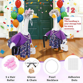 GJL goose outfit with glasses and chain adds playful charm for family photos