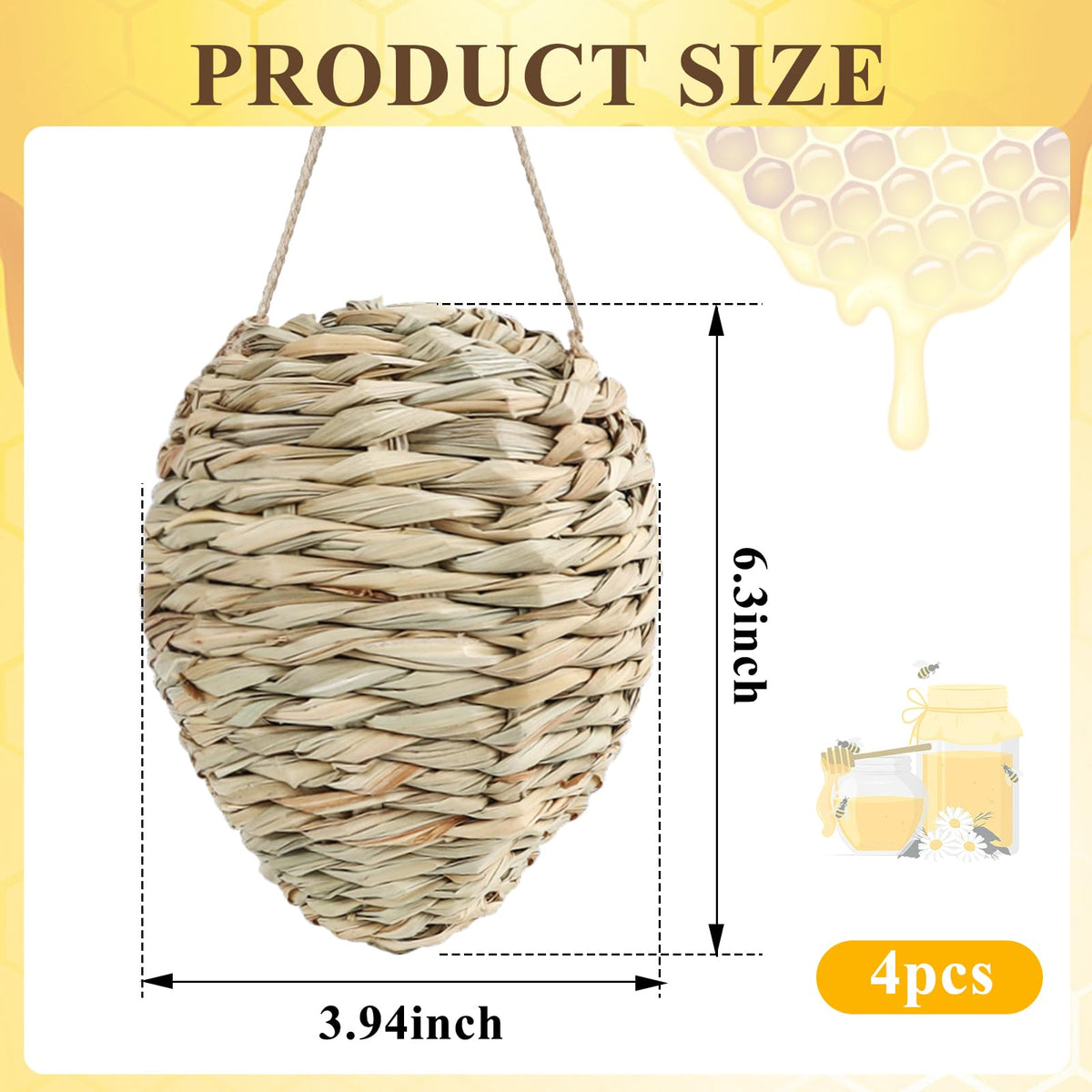 GJL hemp-rope nest decoy easy to install on patios or balconies