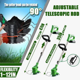 Gjpwyfdc Weed Wacker with twin 2000mAh batteries for extended use.