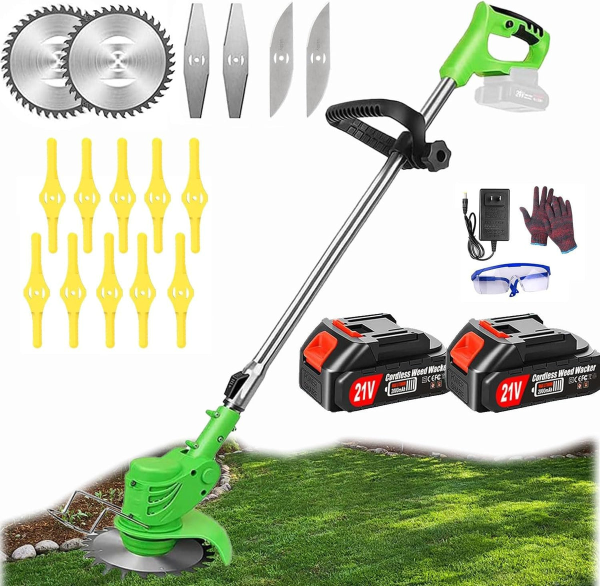 Gjpwyfdc Weed Wacker cordless 4-in-1 in action for versatile lawn care.