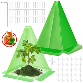 GJQ garden cloche assembly protecting seedlings from pests.