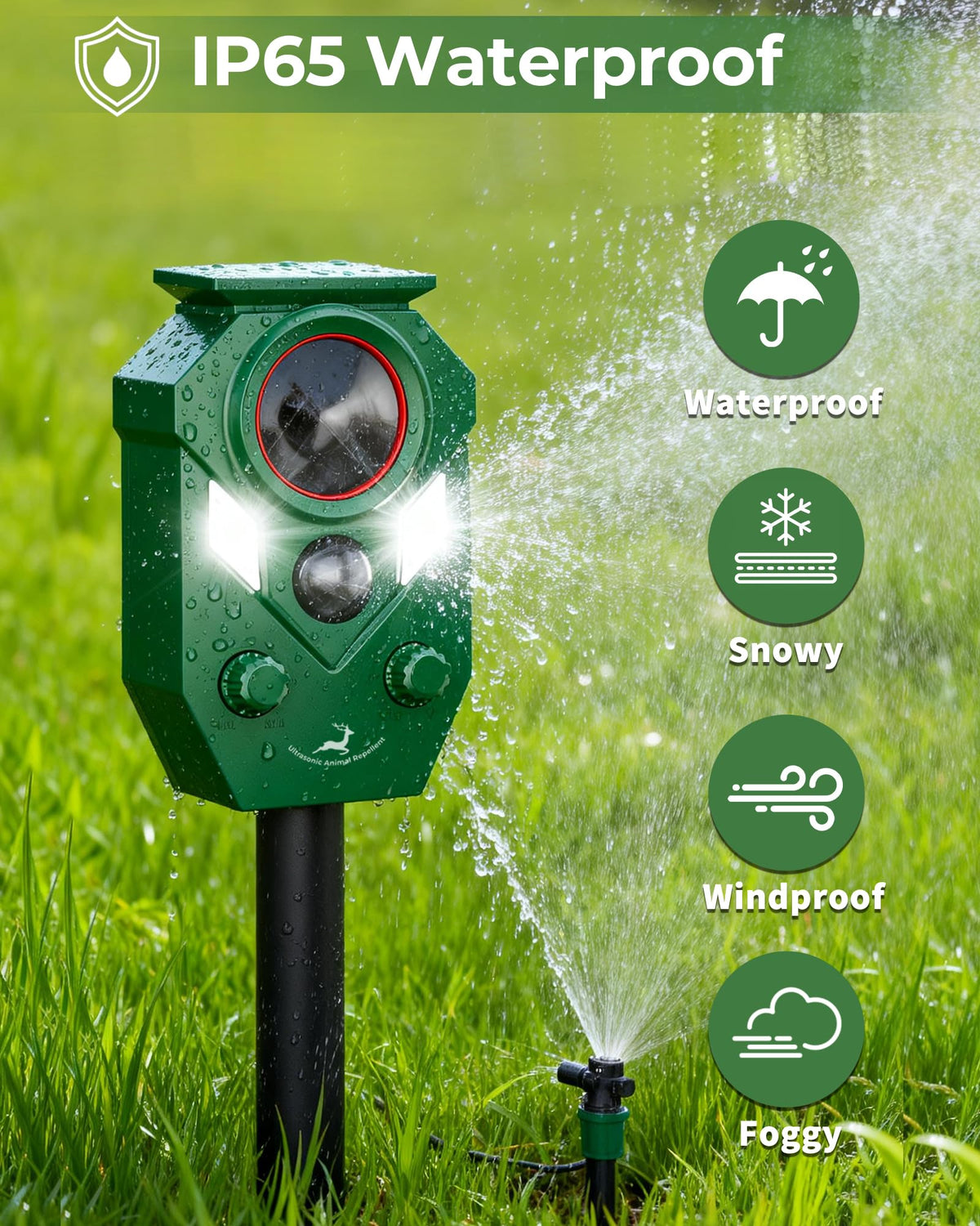 Ground stake installation setup for quick outdoor placement of G-Jyuncyou device