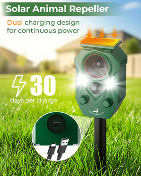 G-Jyuncyou deterrent with motion sensor on fence side for active wildlife deterrence