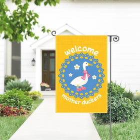 Gkodw flag displayed in a garden setting, welcoming ambiance for porch and yard