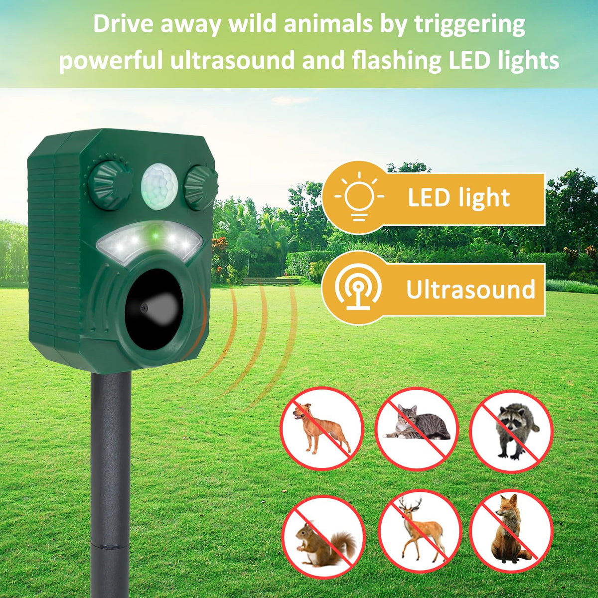 GKRRICH solar powered repeller panel demonstrates eco friendly energy on sunny days.