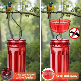 GlaRid Ant Moat stainless steel hooks provide durable outdoor mounting.