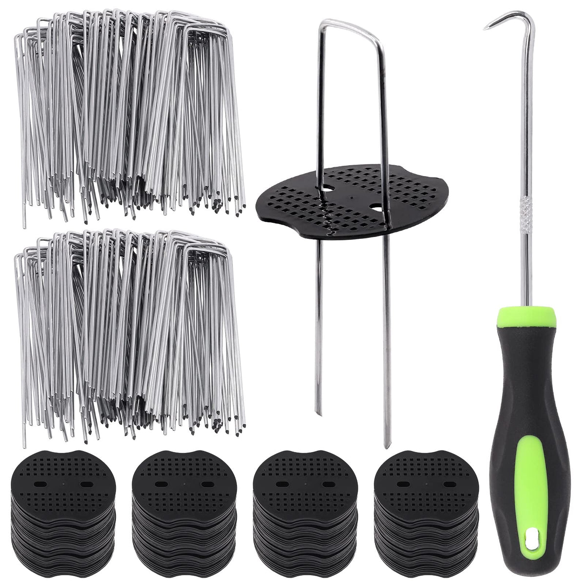 Glarks 6-inch landscape staples securing weed barrier with ease