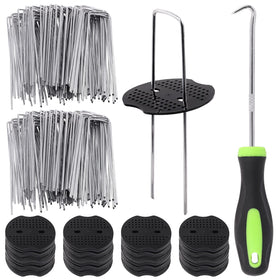 Glarks 6-inch landscape staples securing weed barrier with ease