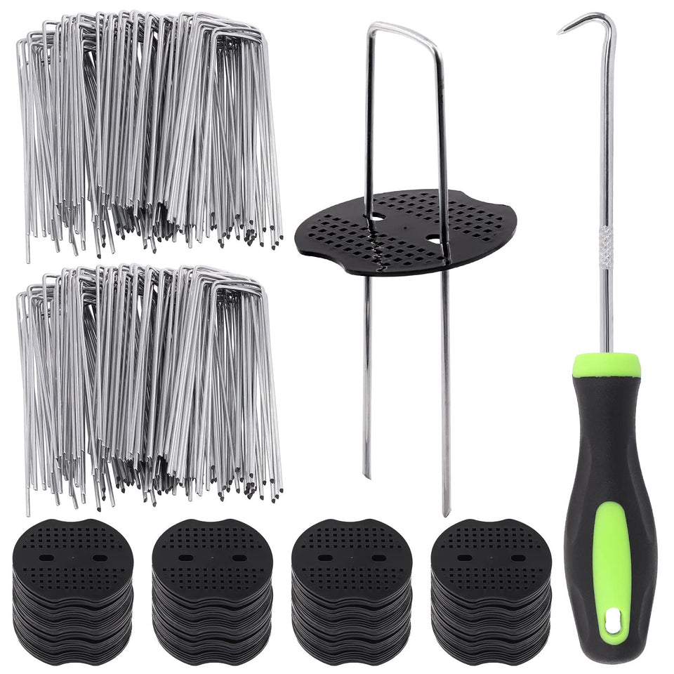 Glarks 6-inch landscape staples securing weed barrier with ease