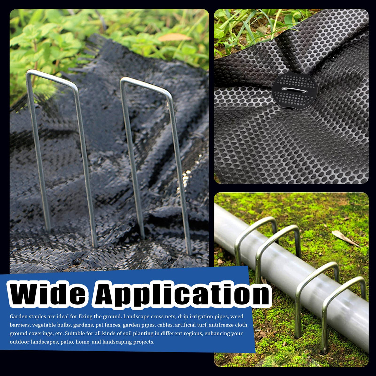 Glarks garden stakes kit used to fix turf, tarps, and ground cloth