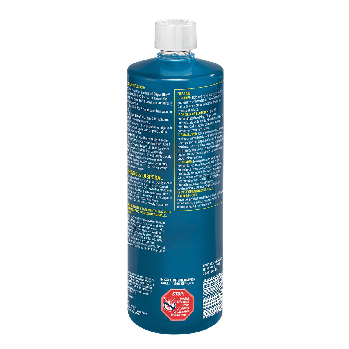 64 oz GLB Super Blue pool clarifier packaging may vary