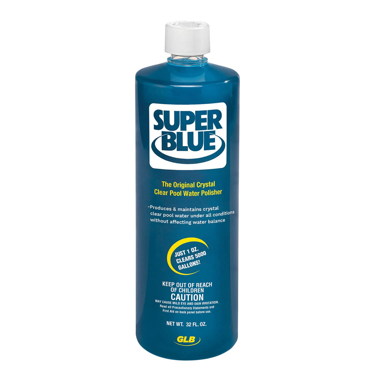 Before and after cloudy water improved by GLB Super Blue clarifier