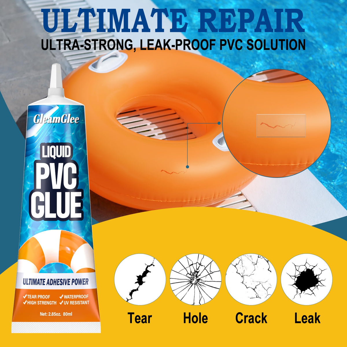 GleamGlee patches assortment for versatile, discreet repairs on PVC and vinyl