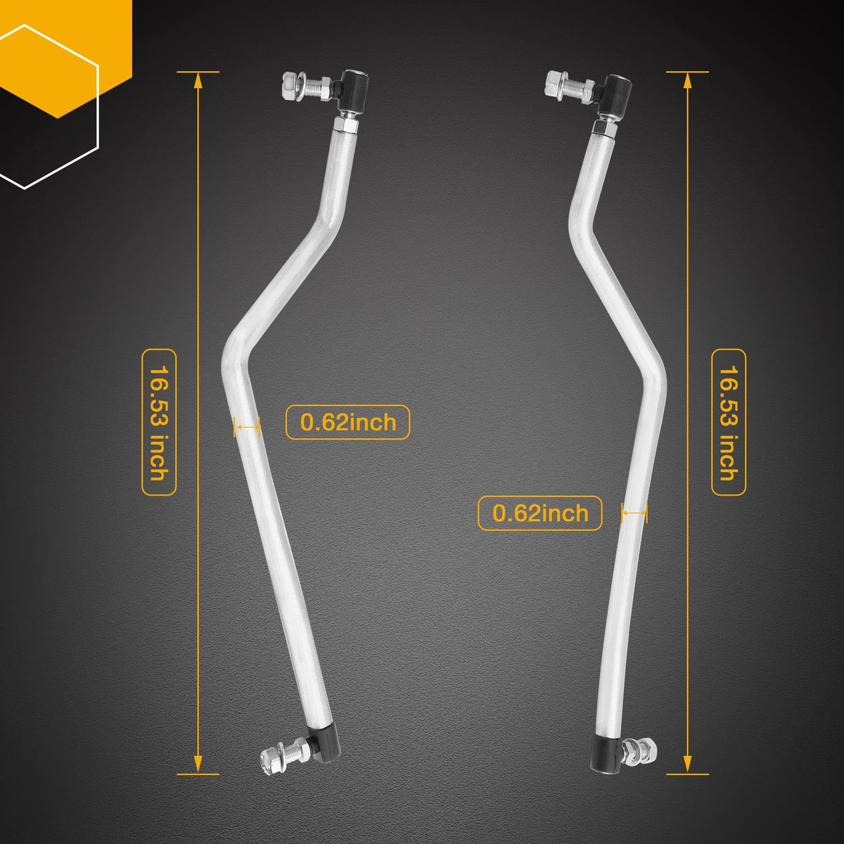Gledewen right drag link 436885 featuring adjustable end for improved steering accuracy.