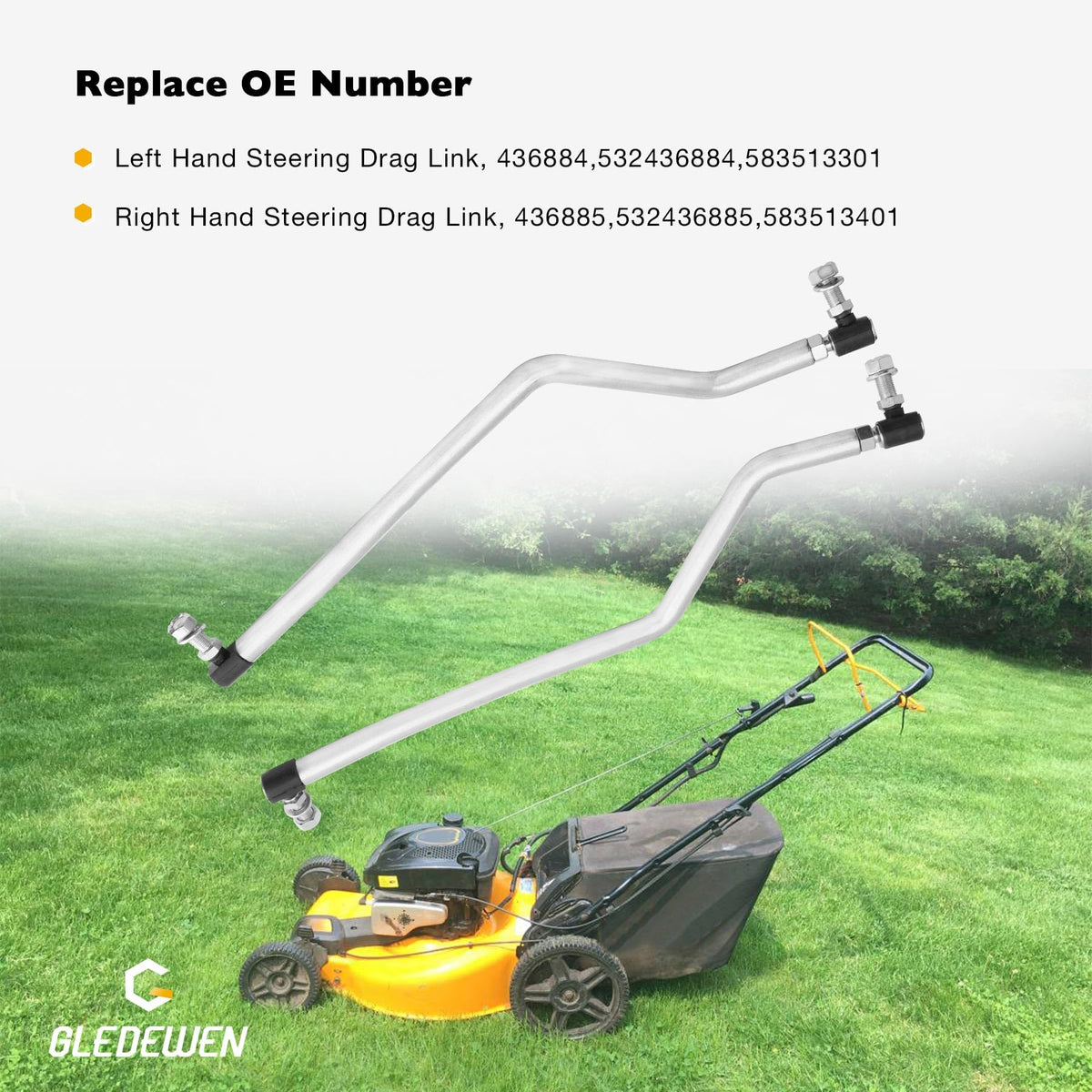 Gledewen steel drag link body built to withstand weather and wear.
