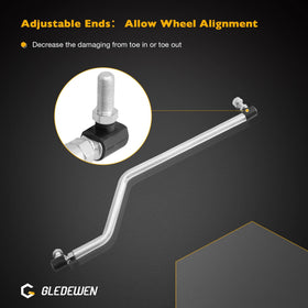 Gledewen steering assembly close-up highlights durable construction.