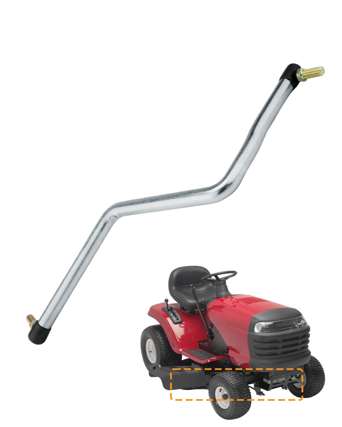 Gledewen steering drag link side view with adjustable rod end for precise alignment