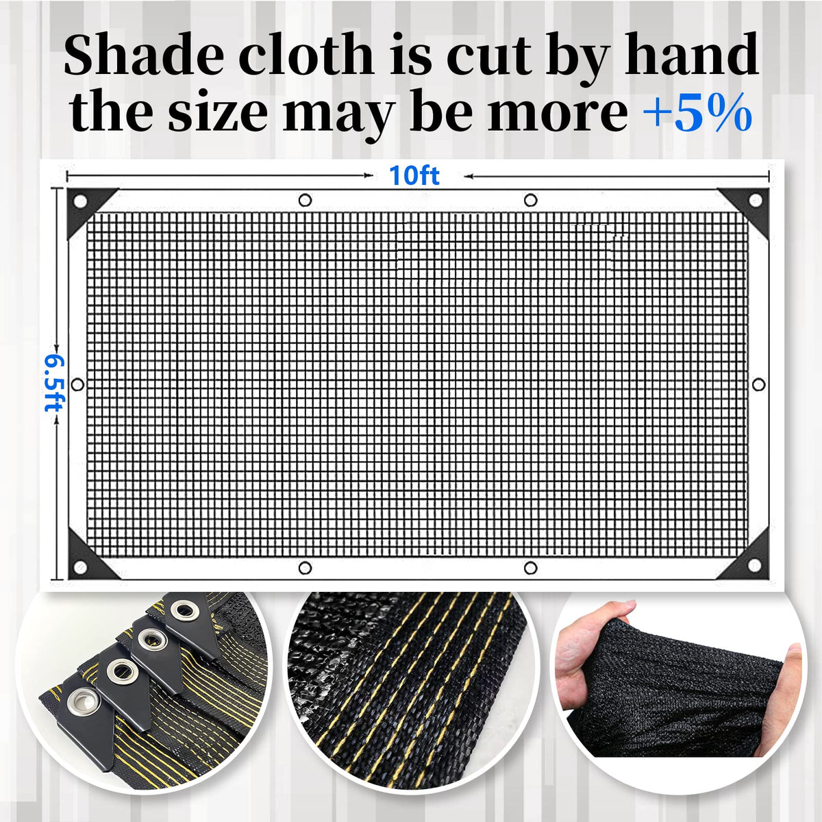 Glieskir shade cloth with reinforced grommets for secure, wind-resistant installation