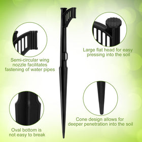 GlikCeil half circle winged stake design helps insert and secure tubing.