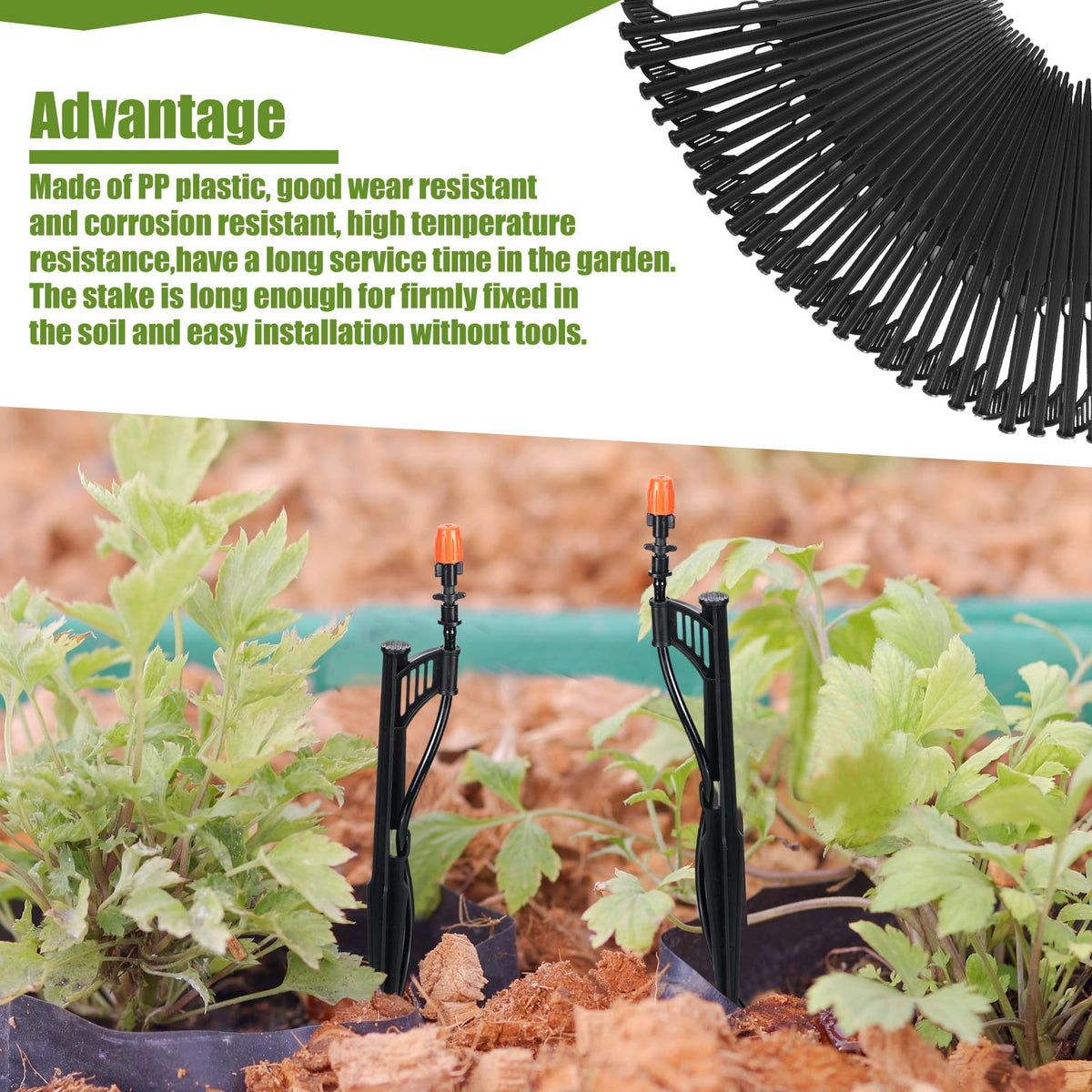 GlikCeil tall stake ensures reliable delivery to plants across beds.