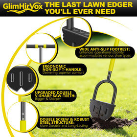 GlimHirVox edger with double V-shaped blade in action delivers clean lines.