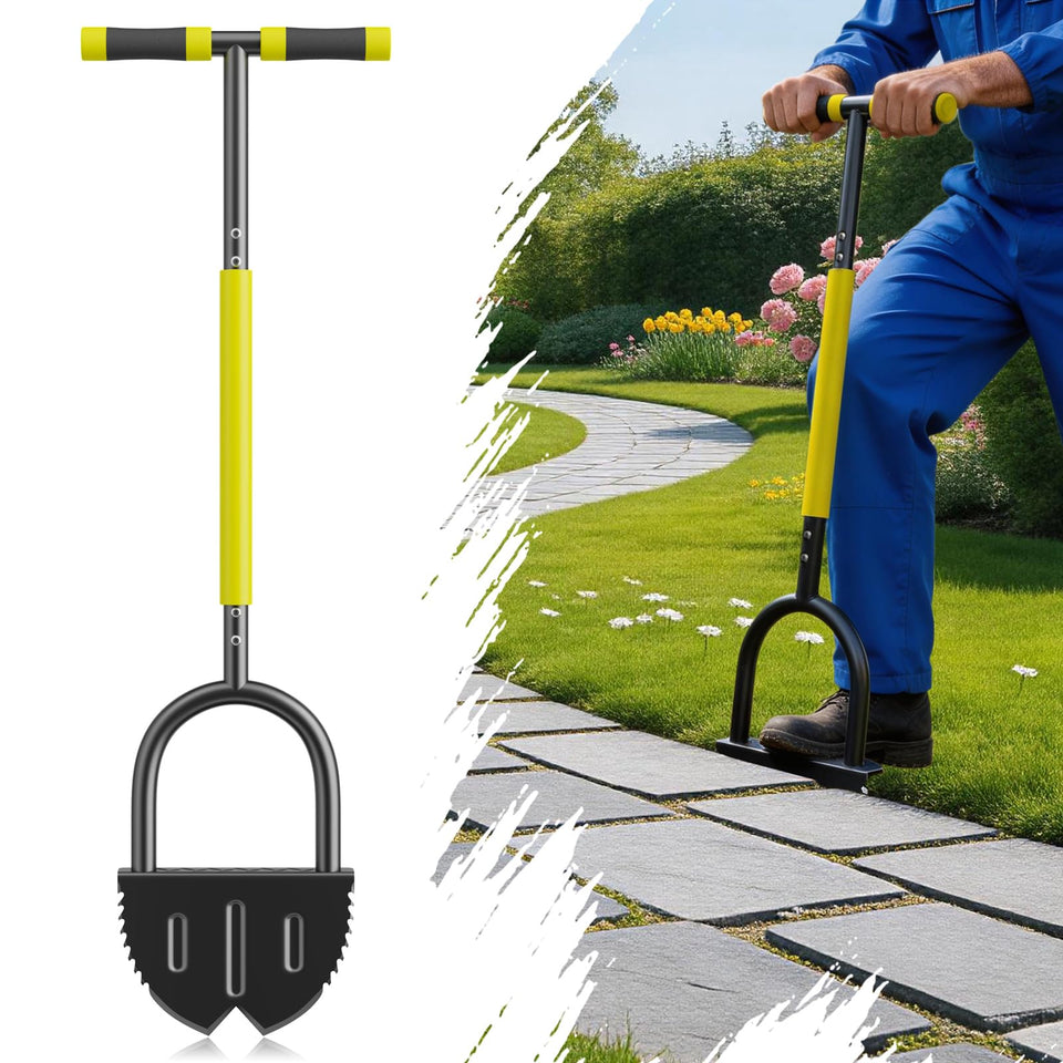 GlimHirVox Half Moon Edger blade close-up for precise edging and tough soil.