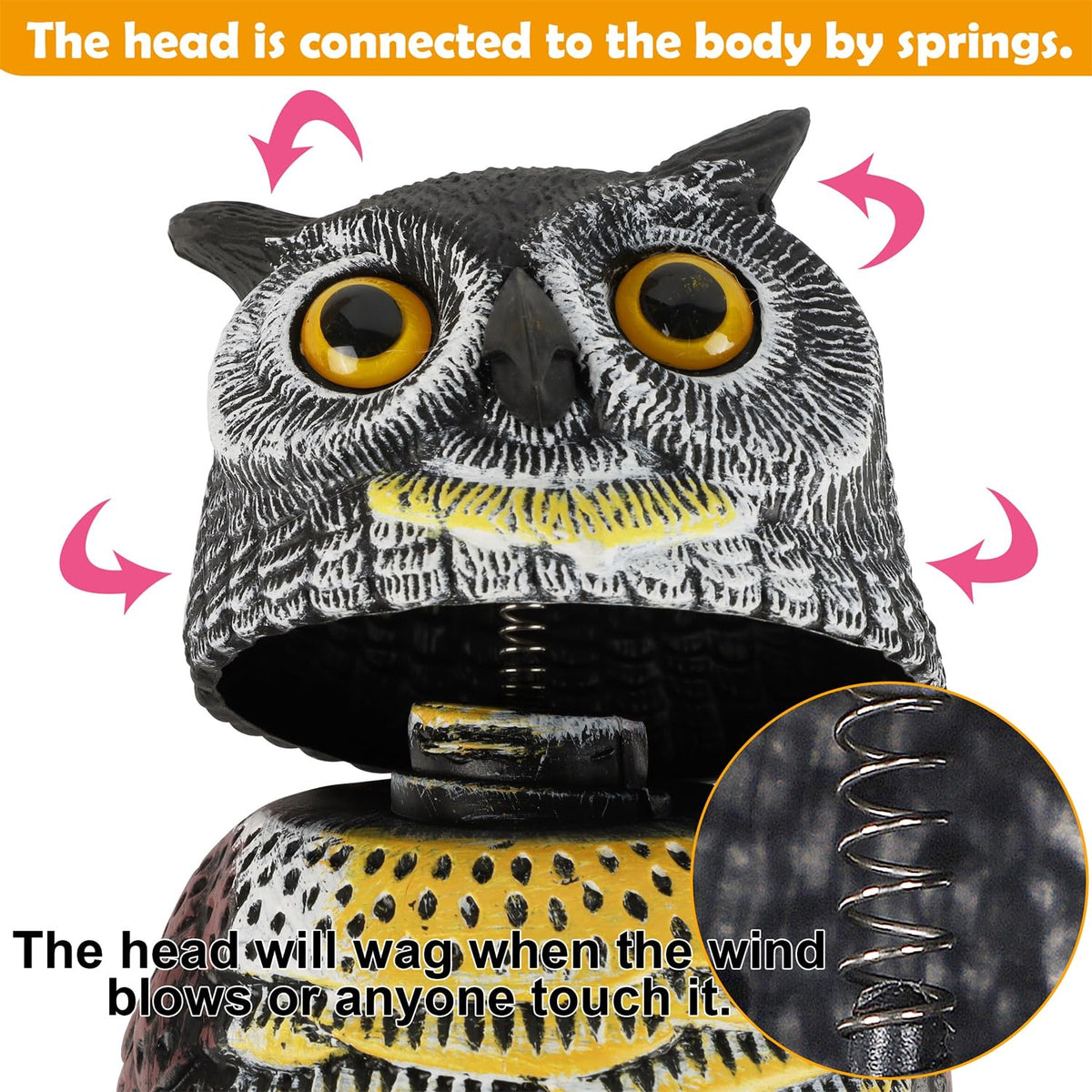 Glintoper owl feather detail enhances lifelike predator look.