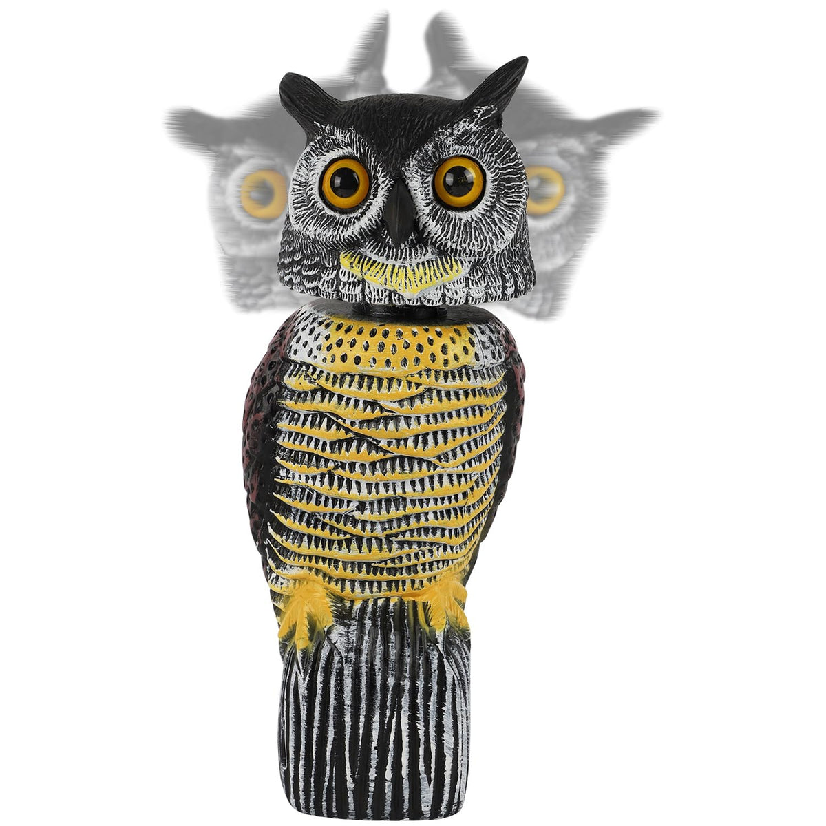 Glintoper owl wagging head outdoor statue deters birds effectively.