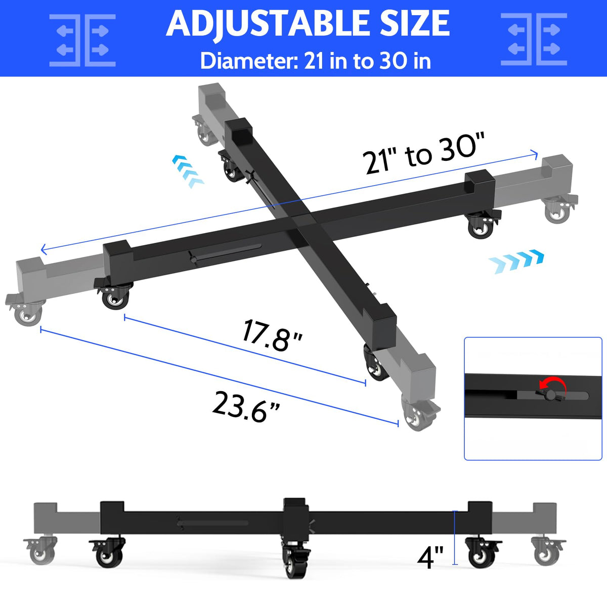 GLISWAM Heavy-Duty Frame supports up to 500 lbs for oversized pots.
