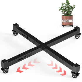 GLISWAM plant caddy adjustable 14–21 inches for secure, mobile pot repositioning indoors or outdoors.