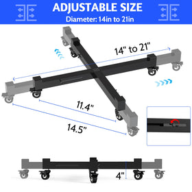 GLISWAM rolling dolly with 4 locking casters for safe, precise plant movement.