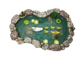 GlitZGlam mother duck with ducklings adds whimsy to outdoor mini garden decor
