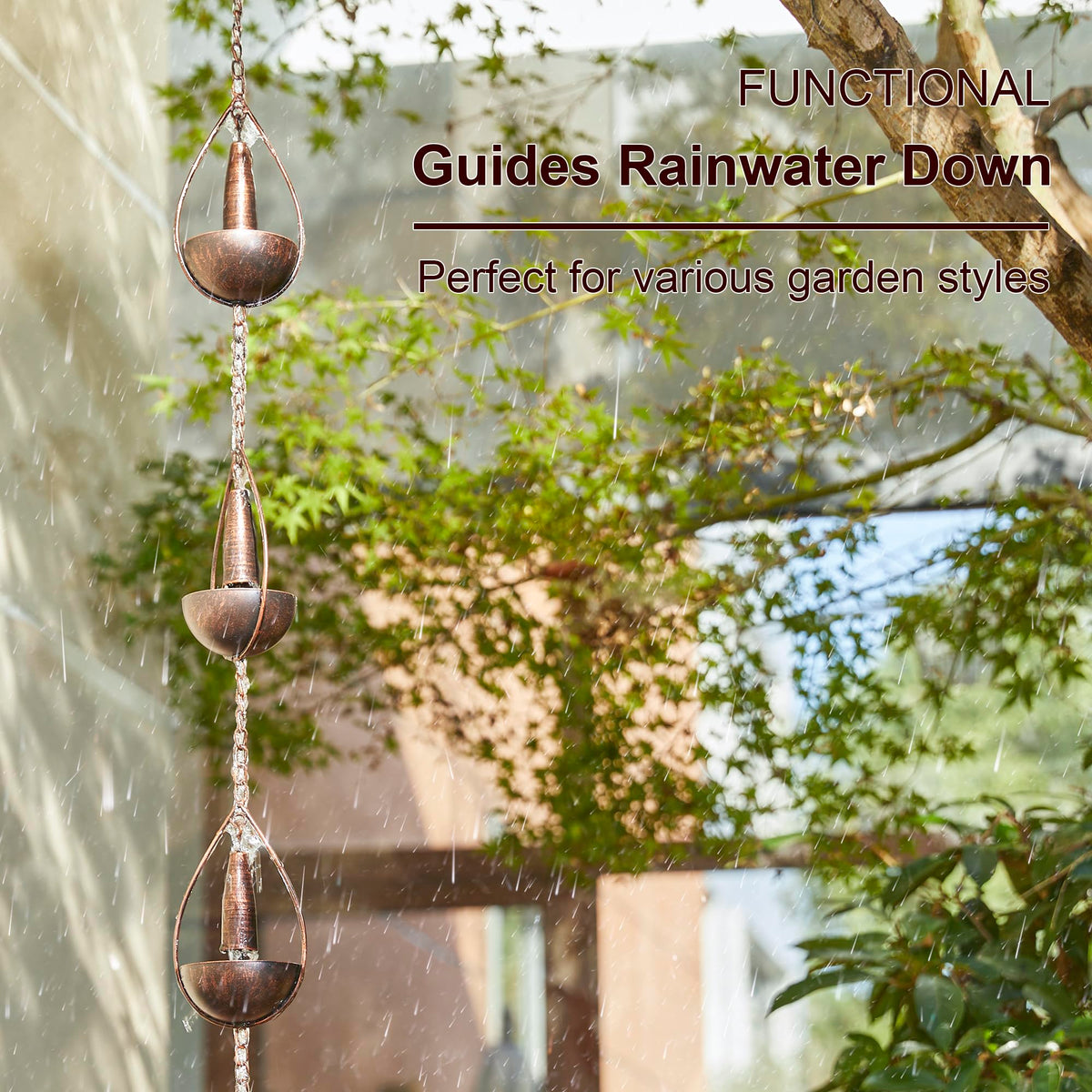Glitzhome 10-bell design - decorative, elegant focal point for gutters