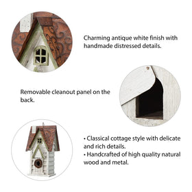 Glitzhome bird house back panel opening for simple seasonal cleaning