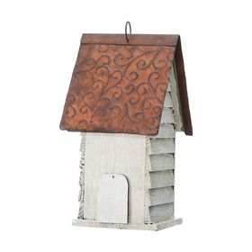 Glitzhome bird house dimensions 6-5x5-5x12 compact nesting box