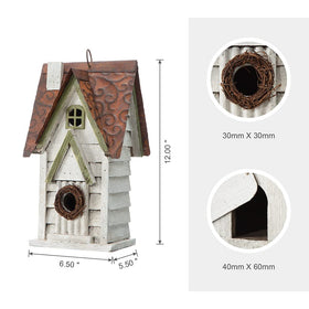 Glitzhome bird house hanging ring top for easy setup