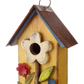 Glitzhome outdoor cottage bird house blends with garden décor