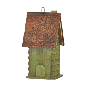 Glitzhome rustic vintage bird house decor blends with yard or indoor space.