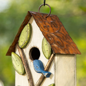 Glitzhome wood and metal construction ensures durable outdoor use.