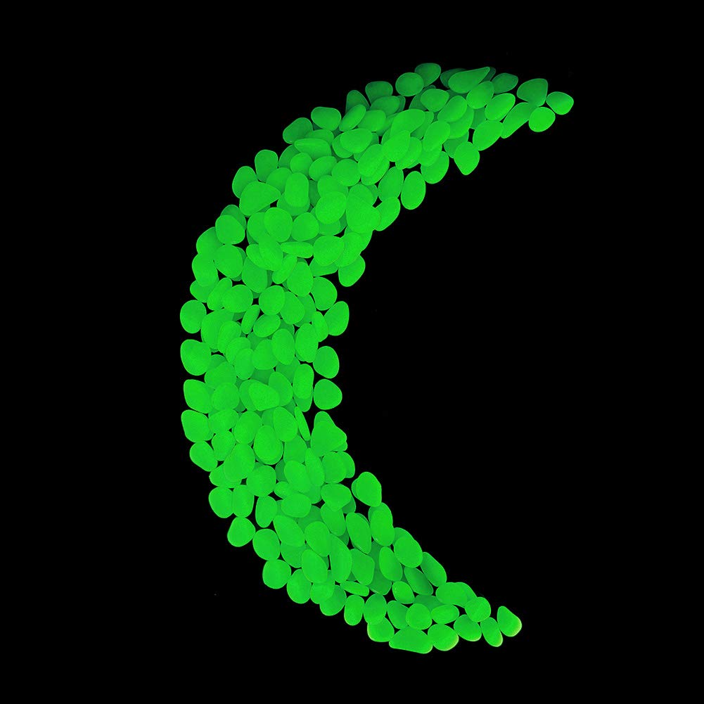 GLOCARNIVAL Glow Pebbles Green suit fairy gardens for luminous texture.