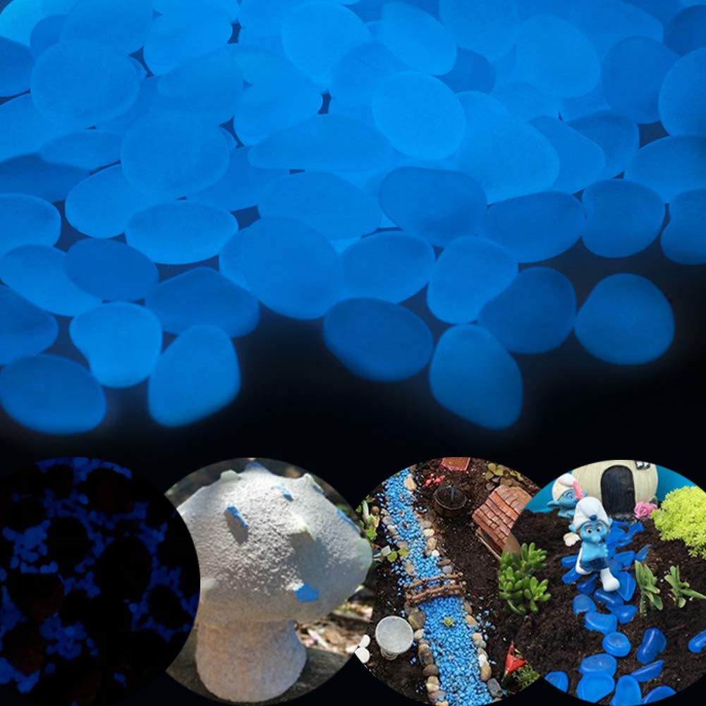GLOCARNIVAL Glow Pebbles brighten lawn decor with blue night glow