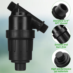 Glooglitter 3/4in MPT threaded connection fits standard hose fittings for leak-free setup.