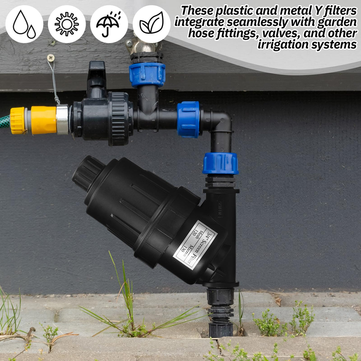 Glooglitter flush cap shown for easy line flushing and cleaning.