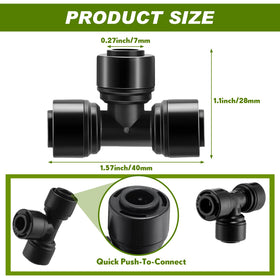 Glooglitter quick connect fitting demonstrates seamless tubing attachment for 1/4-inch line.