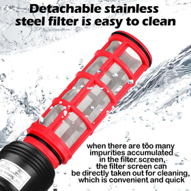Glooglitter stainless steel screen is removable for quick maintenance.