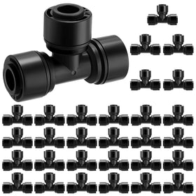 Glooglitter tee connector black for quick irrigation setups and leak-free connections.