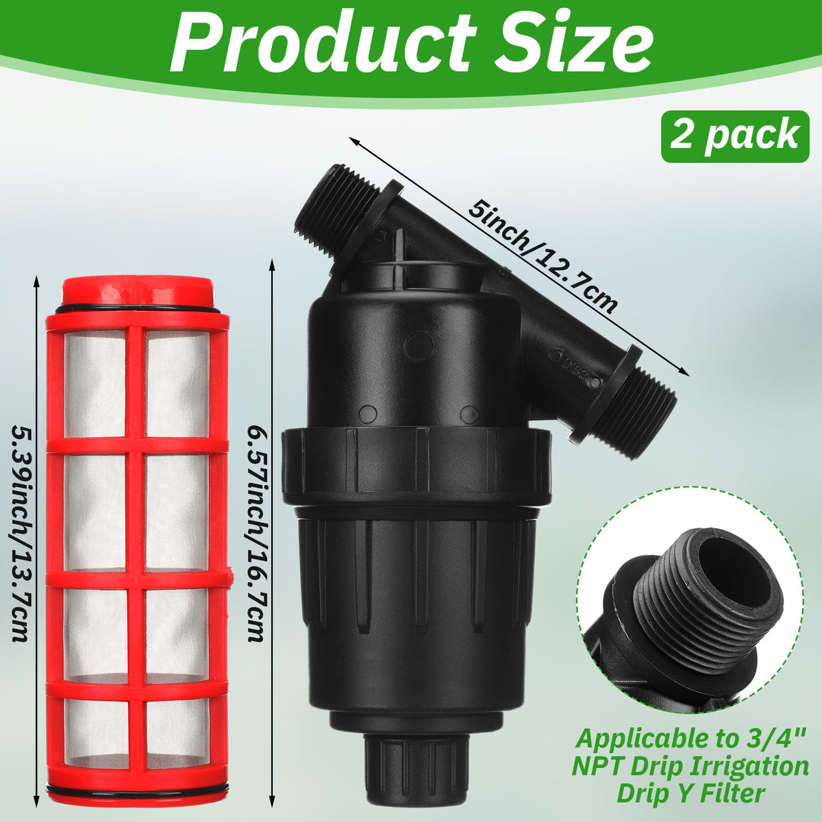 Glooglitter Y filter flat cover enables easy inspection and cleaning.