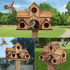 GLOPHOK perching platform at entrance supports resting birds and seed placement